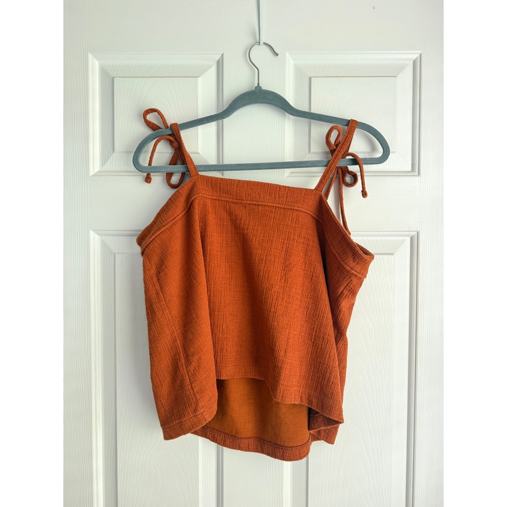 Madewell Tie Shoulder Tank Top Rust Orange - Picture 4 of 4